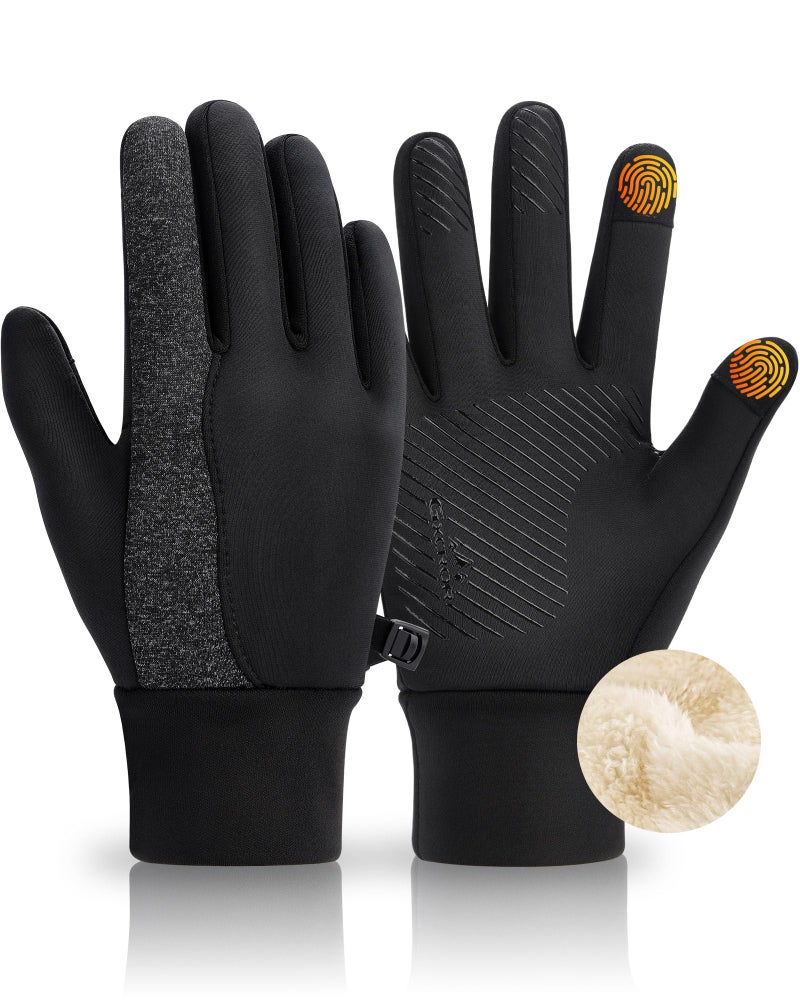 GXCROR Winter Gloves Women Men Ski Snow Gloves Liner Thermal Warm Fleece Touch Screen, Suit for Running, Cycling, Biking, Hiking, Driving, Walking, Soccer,Sports - Image 1