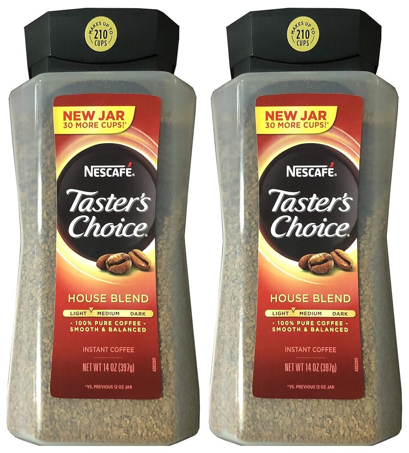 Taster's Choice Original Gourmet Instant Coffee, House Blend, 14 Oz, Pack of 2