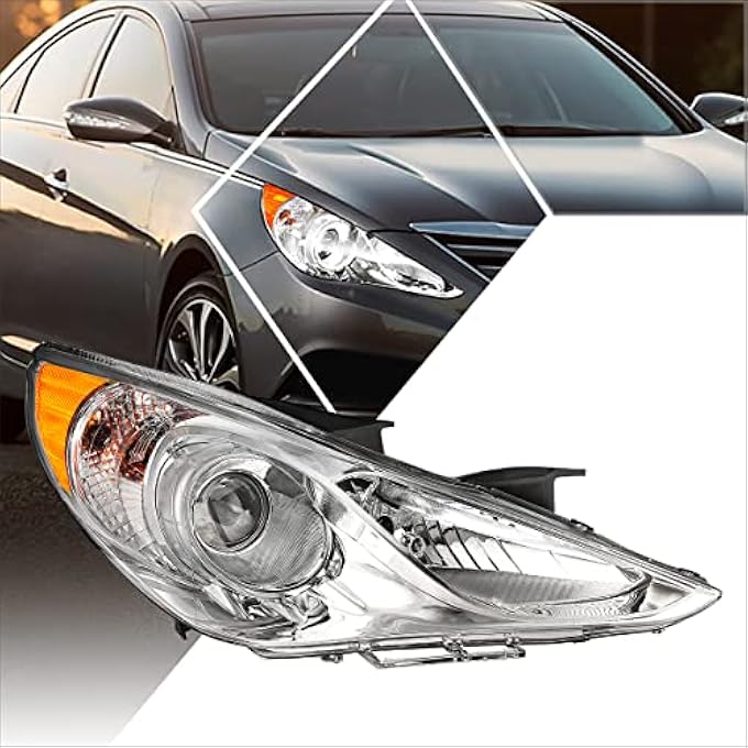 بي إم بيرفورموتور مصباح أمامي لجهاز الإسقاط PmhlHson1114OeR من الكروم متوافق مع طراز 1114 Hyundai Sonata يناسب طرازات المصابيح الأمامية الهالوجينية فقط، غير مناسب للطراز الهجين - Image 5