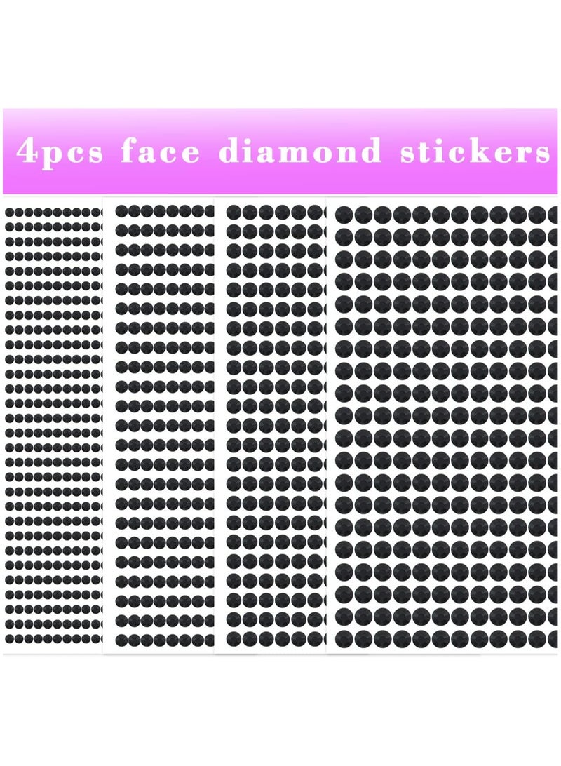 1799pcs Self Adhesive Face Gems Stickers, Hair Gems Rhinestones Stickers, Bling Jewels for Makeup, Crafts, Home Decor Scrapbooking Embellishments, 4 Sizes 3mm/4mm/5mm/6mm - Image 2