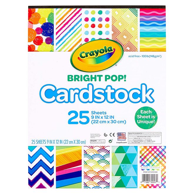 Crayola Bright Pop! Cardstock - 25 Sheets - Image 1