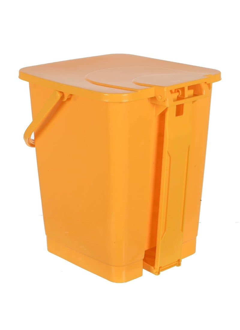 Kuber Industries Kuber Industries Square Premium Plastic Pedal Dustbin with Lid for HomeKitchenOffice 10 Ltr Yellow  - Image 5