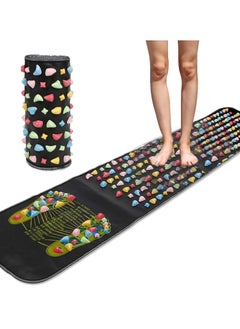 SYOSI Foot Massage Mat, Reflexology Walk Massager Mats Acupressure Foot Pad Acupoint Mat for Blood Circulation Body Foot Leg Pain Relieve Relief (68 x 13inch)  - Image 1