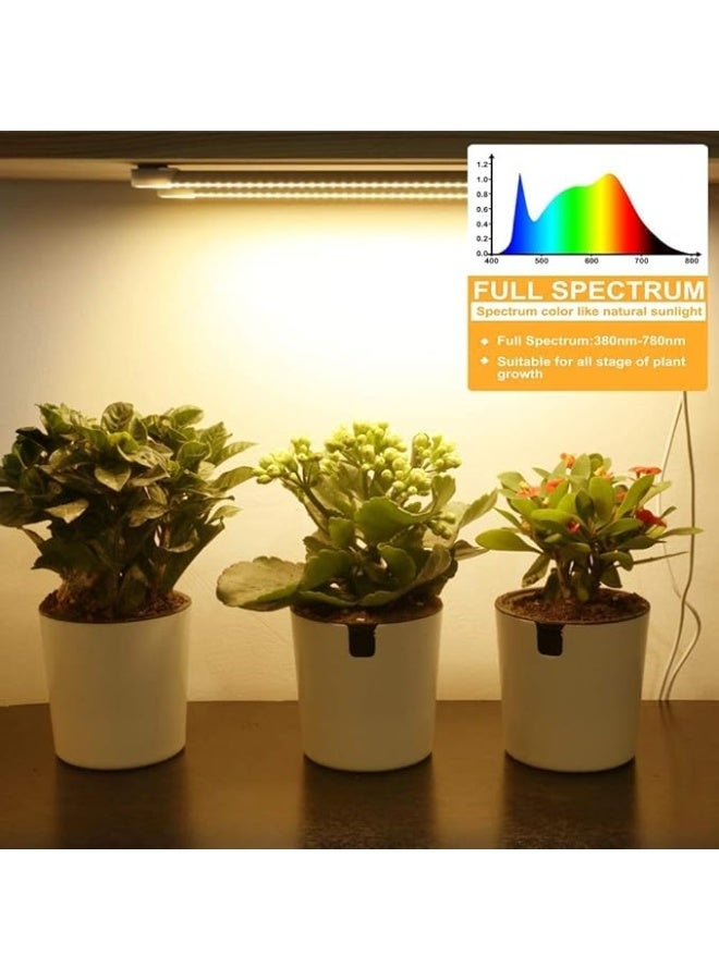 First Moon LED Plant Grow Light Strips, Full Spectrum Grow Light for Indoor Plants with Auto ON and Off Timer, 10 Dimmable Levels with 48 LEDs, Sunlike Grow Lamp for Seedlings Hydroponics - Image 2