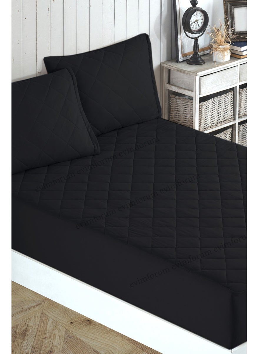 Formeya Adelya Black Quilted Mattress Protector Mattress Protector 