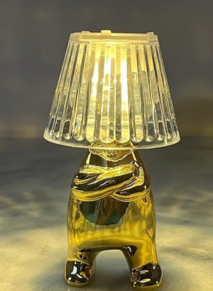 مجسم بتصميم رجل صغير بلون ذهبي، مصباح طاولة بإضاءة LED حديث، مصابيح مكتب بتصميم تمثال مبتكر، لديكور المنزل، غرفة المعيشة، غرفة النوم، المكتب، مصابيح بجانب السرير، الطاولات الجانبية - Image 3