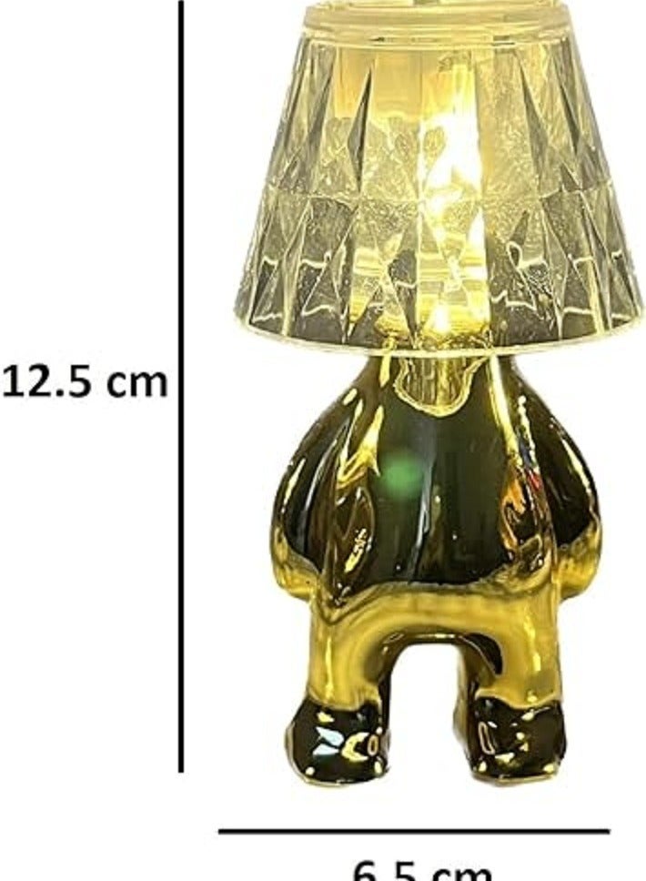 مجسم بتصميم رجل صغير بلون ذهبي، مصباح طاولة بإضاءة LED حديث، مصابيح مكتب بتصميم تمثال مبتكر، لديكور المنزل، غرفة المعيشة، غرفة النوم، المكتب، مصابيح بجانب السرير، الطاولات الجانبية - Image 4