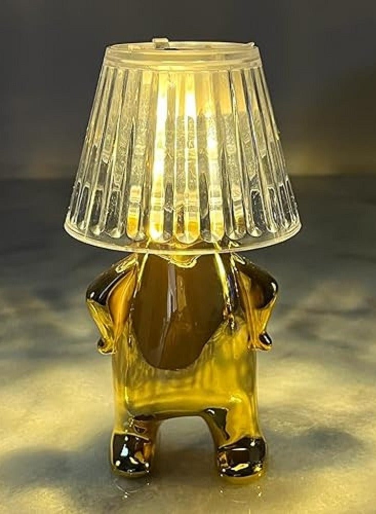 مجسم بتصميم رجل صغير بلون ذهبي، مصباح طاولة بإضاءة LED حديث، مصابيح مكتب بتصميم تمثال مبتكر، لديكور المنزل، غرفة المعيشة، غرفة النوم، المكتب، مصابيح بجانب السرير، الطاولات الجانبية - Image 5