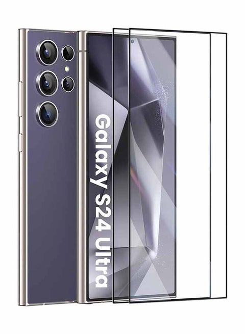 واقي شاشة سامسونج جالاكسي اس 24 الترا حزمتان HD حماية شفافة لهاتف S24 الترا 6.8 بوصة ,ترقية منحنية ثلاثية الأبعاد, سهلة التركيب, حماية من الدرجة العسكرية, صديق للحافظة