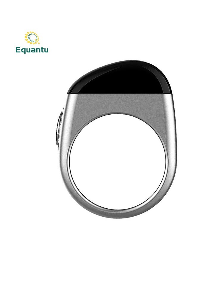 Equantu - 18mm Smart Ring with Vibration Reminder Tasbih Counter and Bluetooth Connection for Exclusive IQIBLA App and 5 Daily Prayer Reminders - Image 1