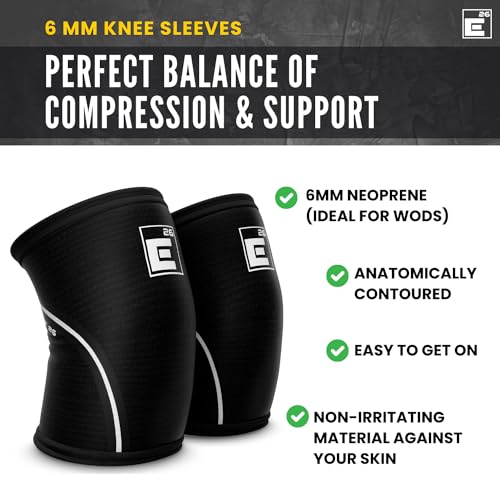 Element 26 Knee Sleeves for Weightlifting (Sold as a Pair) - 6mm Premium Neoprene for Compression, Mobility, and Warmth - Compression Sleeve for Functional Fitness, Squats, Deadlifts (Large, Black) - Image 2
