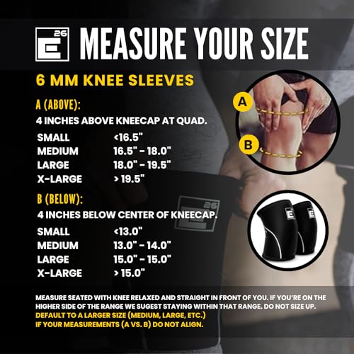 Element 26 Knee Sleeves for Weightlifting (Sold as a Pair) - 6mm Premium Neoprene for Compression, Mobility, and Warmth - Compression Sleeve for Functional Fitness, Squats, Deadlifts (Large, Black) - Image 3
