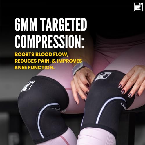 Element 26 Knee Sleeves for Weightlifting (Sold as a Pair) - 6mm Premium Neoprene for Compression, Mobility, and Warmth - Compression Sleeve for Functional Fitness, Squats, Deadlifts (Large, Black) - Image 5