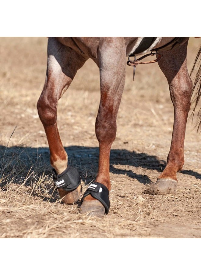 Cashel No Turn Bell Boots for Horses, Equine - Pair, XX-Small X-Small, Small, Mini, Medium, Large or X-Large Color: Black or Hot Leaf Medium BLACK - Image 2