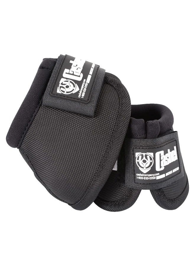 Cashel No Turn Bell Boots for Horses, Equine - Pair, XX-Small X-Small, Small, Mini, Medium, Large or X-Large Color: Black or Hot Leaf Medium BLACK - Image 1