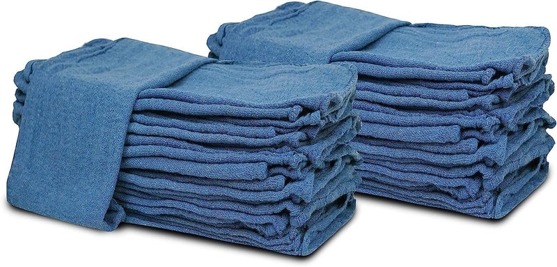 TOALLA Cotton Shop Towels Blue â€“ (Pack of 150) Size 14x14 Inches Cleaning Rags â€“ Absorbent Shop Rags and Multipurpose Cleaning Towels for Automobiles, Industries, Garage and Homes - Image 2