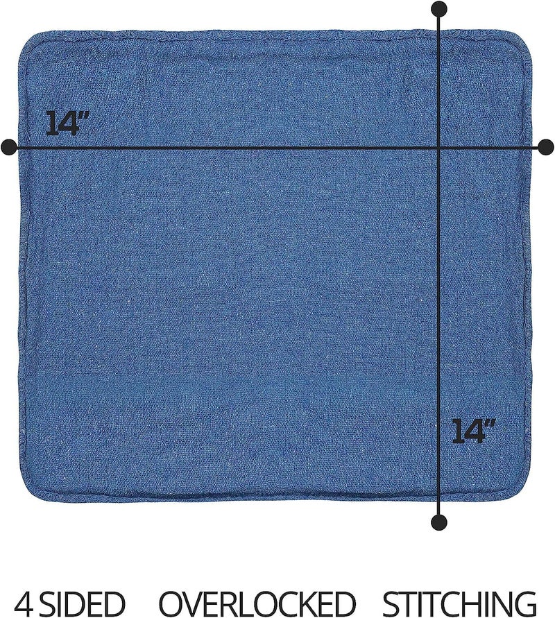 TOALLA Cotton Shop Towels Blue â€“ (Pack of 150) Size 14x14 Inches Cleaning Rags â€“ Absorbent Shop Rags and Multipurpose Cleaning Towels for Automobiles, Industries, Garage and Homes - Image 3