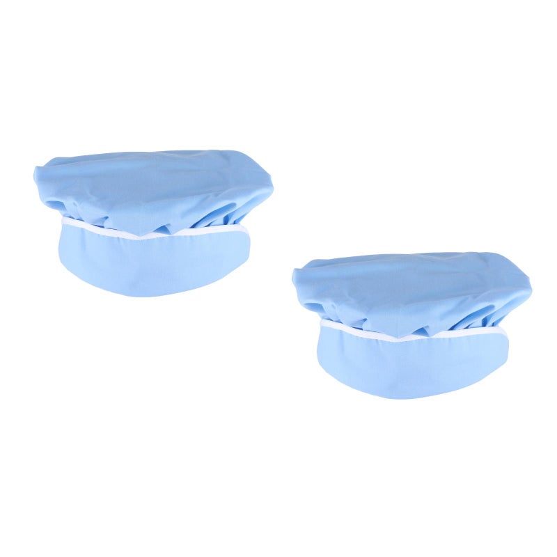 2 pcs Adjustable Food Baking Smoke-proof Chef Hat Oil Proof Working Hat Lace-up Catering for Women Men Wearing (Light ) - Image 1