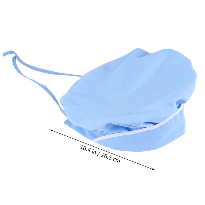 2 pcs Adjustable Food Baking Smoke-proof Chef Hat Oil Proof Working Hat Lace-up Catering for Women Men Wearing (Light ) - Image 5