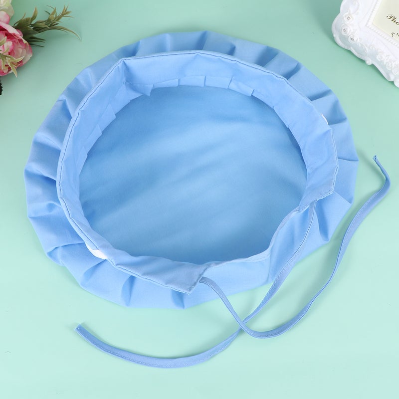 2 pcs Adjustable Food Baking Smoke-proof Chef Hat Oil Proof Working Hat Lace-up Catering for Women Men Wearing (Light ) - Image 4