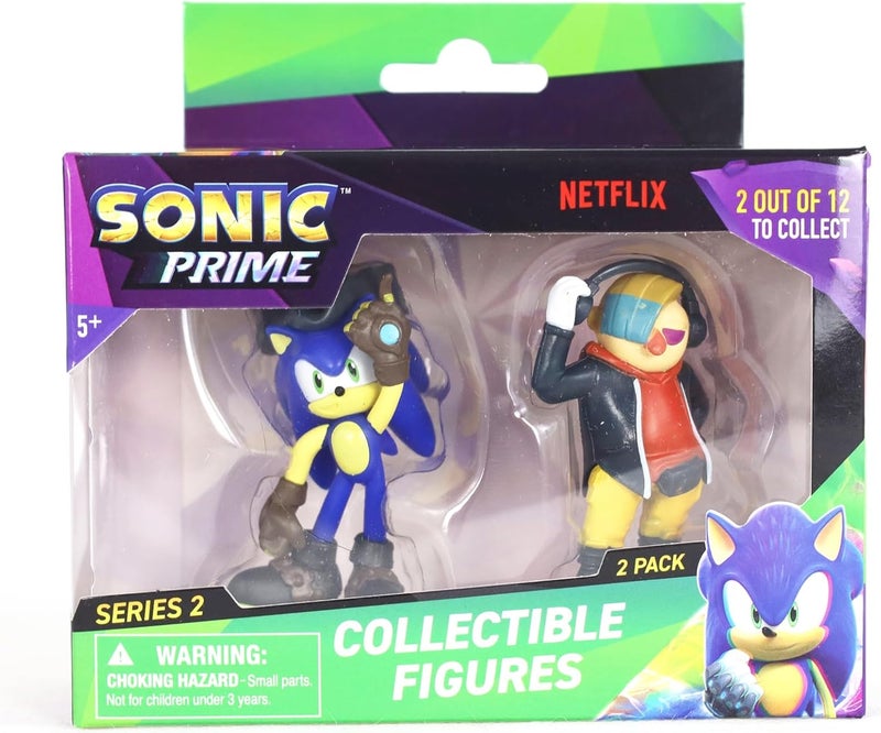 Sonic Prime : Figure 2Figures with Window Box - Netflix Series, Licensed, Boys & Girls, Collectible Characters, Figurines - Image 3