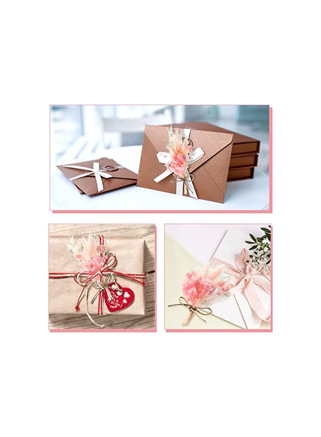 The Bros 10 Pack Mini Dried Flower Bouquet 6.3'' Pink Sage White Wheat Dried Flowers for Vase DIY Craft Photo Props Card Decor Bohemian Wedding Dried Flowers with Stems Embossing Dried Flower Plant Stem Bunch - Image 2