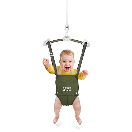 Infant Master Master Baby Doorway Jumper - Sturdy with Adjustable Strap, Soft Johnny Bouncer Seat, Ideal Gift for Infant, Free Installation, Green - Image 1