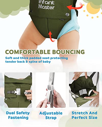 Infant Master Master Baby Doorway Jumper - Sturdy with Adjustable Strap, Soft Johnny Bouncer Seat, Ideal Gift for Infant, Free Installation, Green - Image 5