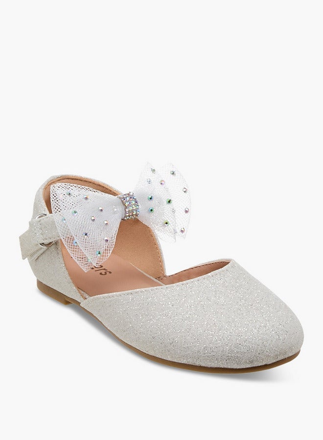 جونيورز حذاء باليرينا مزين للبنات بإغلاق لاصق - Image 2