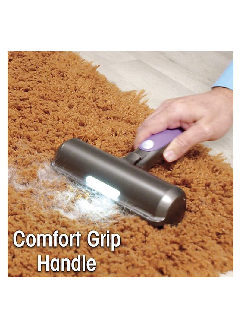 SYOSI أسطوانة مزيل شعر الحيوانات الأليفة الكهربائية، أسطوانة لالتقاط شعر الكلب والقط مع ضوء LED، أسطوانة مزيل شعر قابلة لإعادة الاستخدام مع وضع التنظيف الذاتي للسجاد، الملابس، الأثاث، السيارة والفراش - Image 5