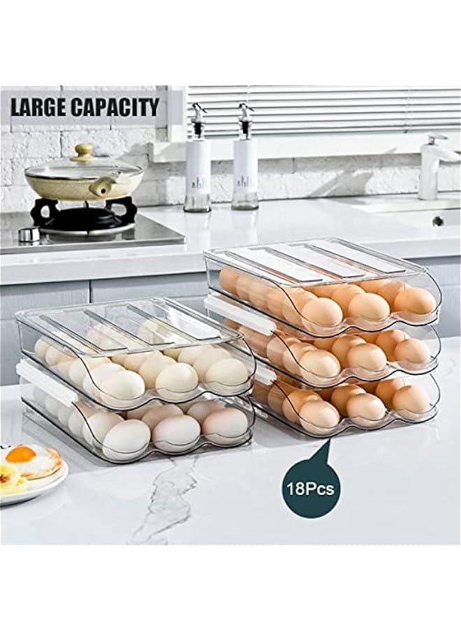 Generic - Egg Holder for Fridge, 36 Grid Auto Rolling Egg Container Tray, Large Capacity Egg Storage with Lid, Egg Storage for Fridge Storage Organizer for Kitchen (2 Layer) - Image 1