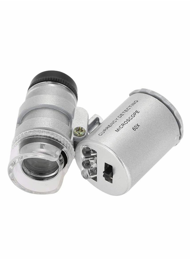 Y&D - Mini Microscope, 60X Universal Portable Microscope with LED UV Lights Magnifying Glass - Image 1