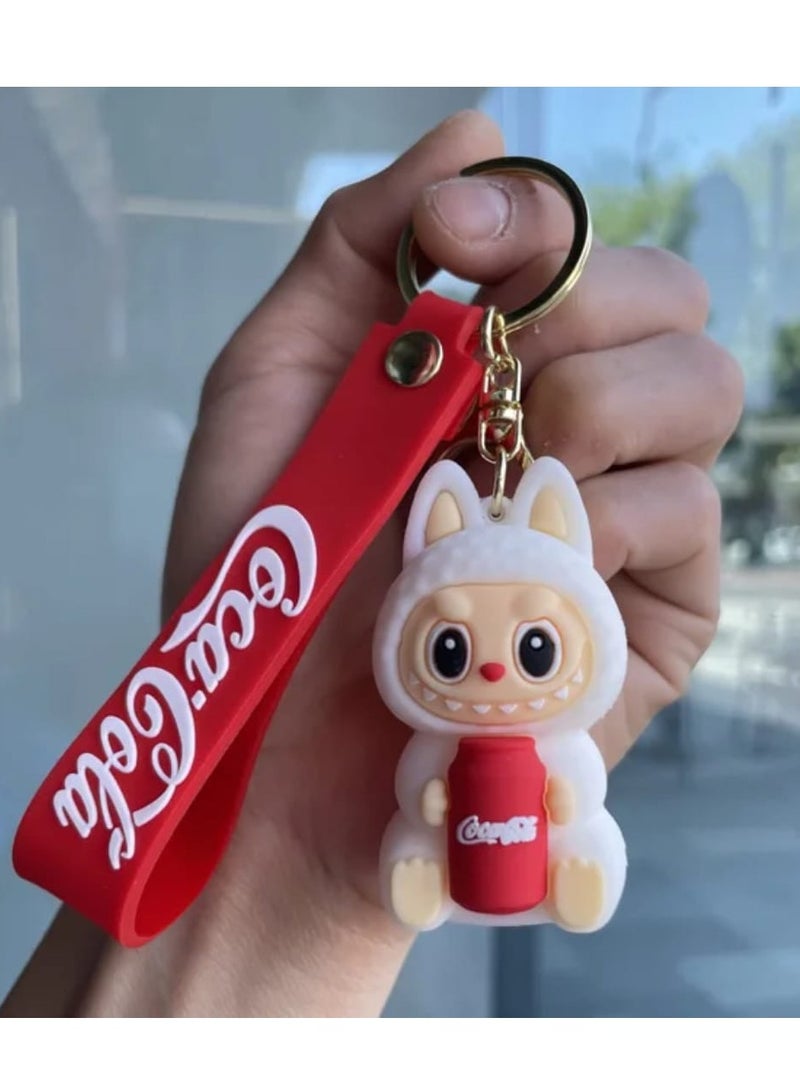 Coca-Cola Keychain For Women And Girls, Cute Labubu Doll Wristlet Accessories For Backpack Handbag Car Keys  - Image 1