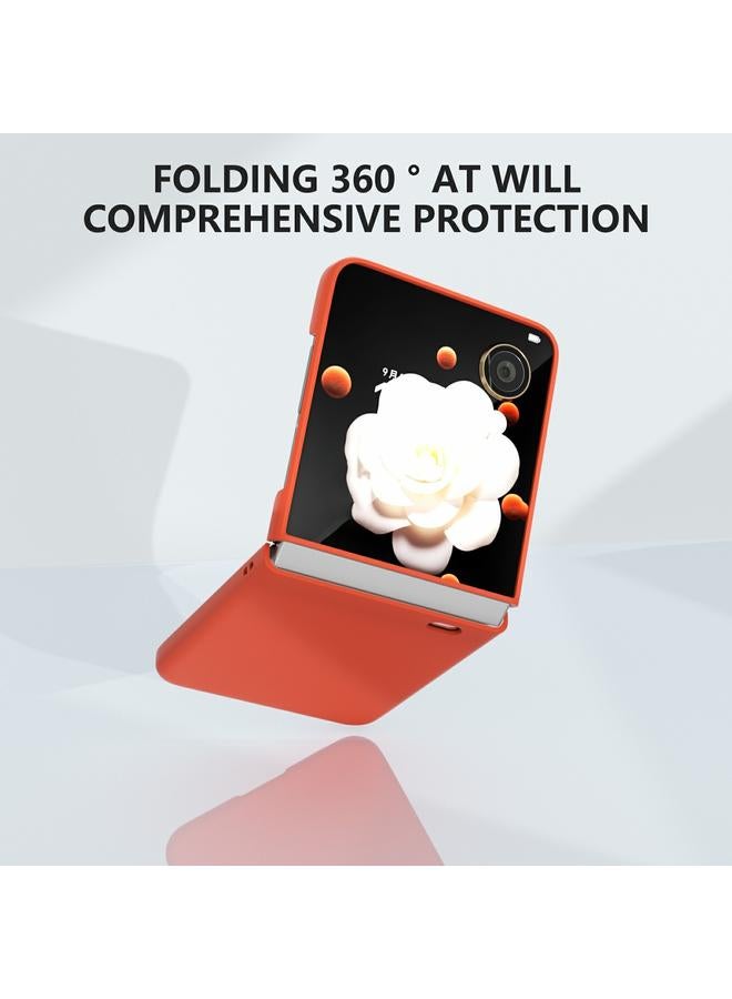 اس-توب جراب لهاتف Honor Magic V Flip 3 في 1 مصنوع من الجلد غير اللامع مع تغطية كاملة - Image 4