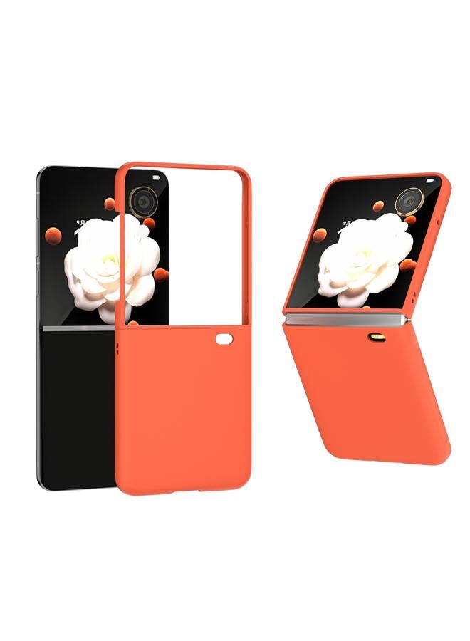 اس-توب جراب لهاتف Honor Magic V Flip 3 في 1 مصنوع من الجلد غير اللامع مع تغطية كاملة - Image 1