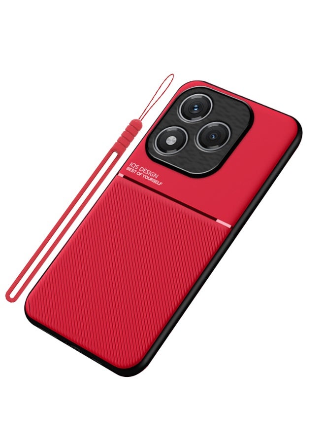 جراب لهاتف Honor 400 Lite 5G بغطاء مغناطيسي باللون الأحمر الجذاب