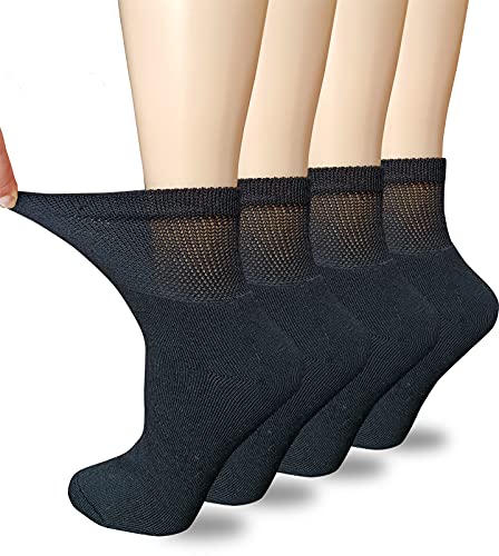 VEIGIKE Women Extra Wide Loose Fit Diabetic Socks Loose Fit for Wide Swollen Feet Ankle 4 pairs - Image 2