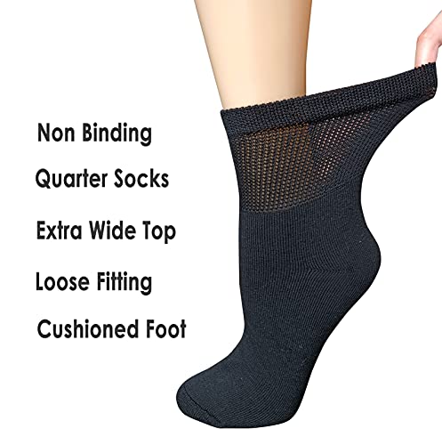 VEIGIKE Women Extra Wide Loose Fit Diabetic Socks Loose Fit for Wide Swollen Feet Ankle 4 pairs - Image 5