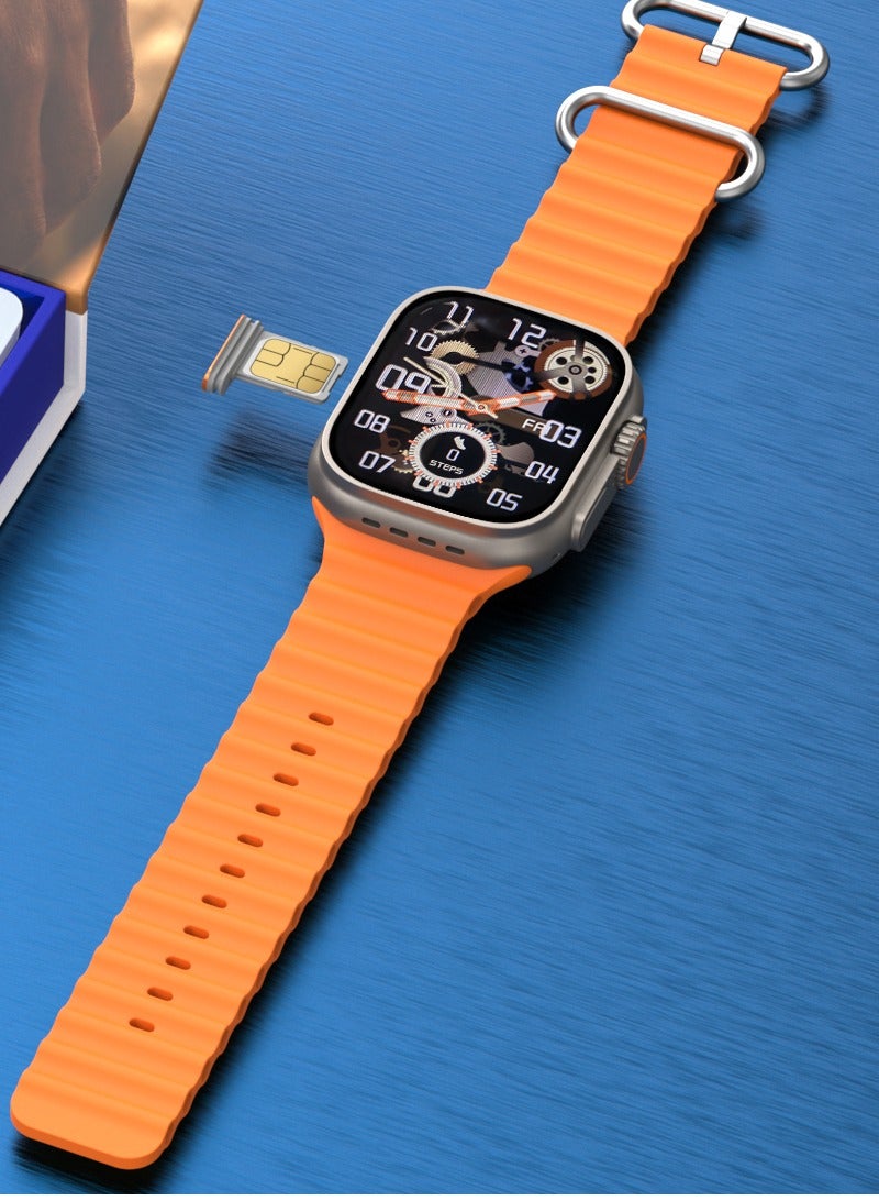 modio Modio 4G Ultra max Plus android smart watch HD 2.2 inch full touch screen with 3 set strap and wireless charger for men's and boy's - Image 4