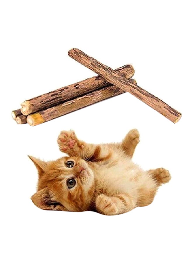 Generic 4-Piece Catnip Dental Cleaning Chew Sticks Brown  - Image 3