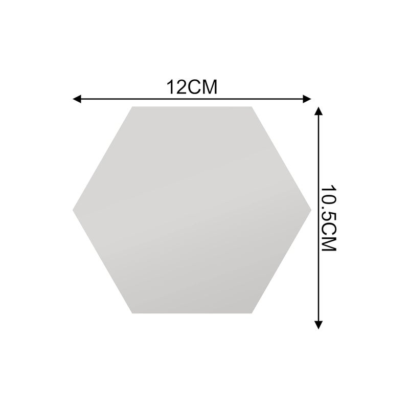 Rawpockets rawpockets Hexagon Silver 3D Acrylic Self Adhersive Mirror Sticker Pack of 20  - Image 3