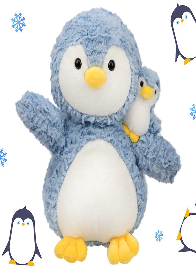 SYOSI Plush Penguin Stuffed Toy,  Kids Soft Plushie Animal Doll, Birthday Gift for Toddlers Boys Girls, Adorable Mom Penguin with Baby Penguin, Baby Shower Nursery Decorate  - Image 2