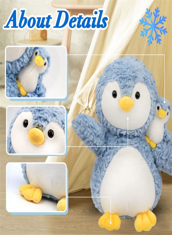 SYOSI Plush Penguin Stuffed Toy,  Kids Soft Plushie Animal Doll, Birthday Gift for Toddlers Boys Girls, Adorable Mom Penguin with Baby Penguin, Baby Shower Nursery Decorate  - Image 5