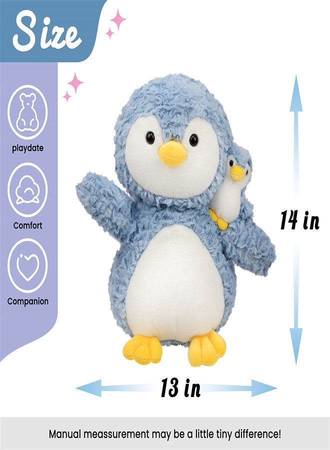 SYOSI Plush Penguin Stuffed Toy,  Kids Soft Plushie Animal Doll, Birthday Gift for Toddlers Boys Girls, Adorable Mom Penguin with Baby Penguin, Baby Shower Nursery Decorate  - Image 3