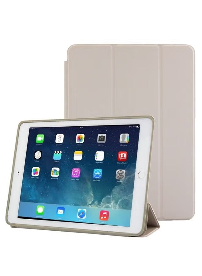 PROMASS Case Cover 3-fold Naturally Treated Smart Leather Case with Sleep / Wake-up Function & Holder for iPad Air 2 Grey