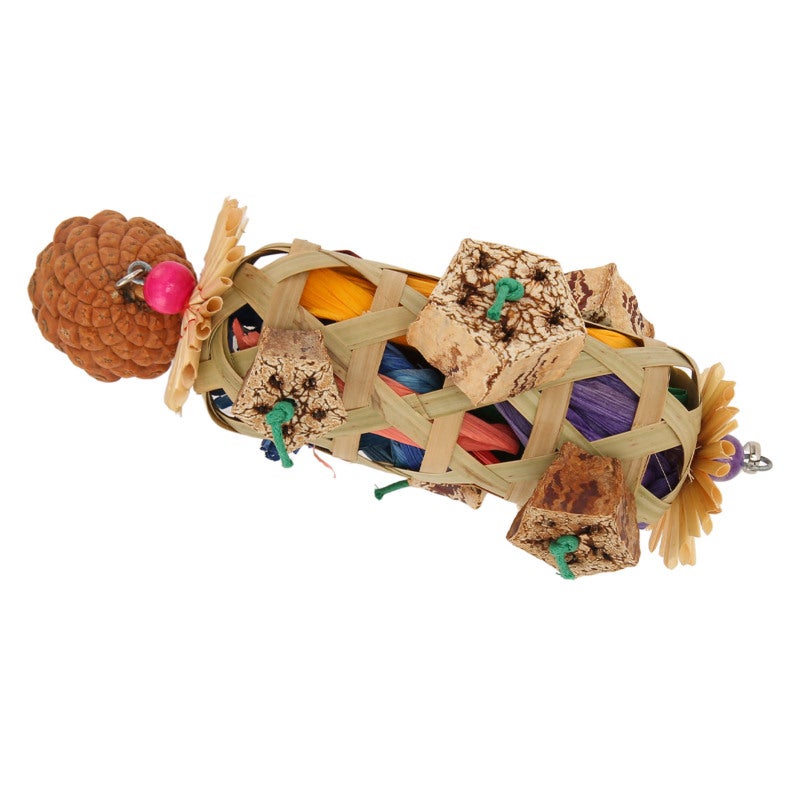 Parrot Chew Toys Bamboo Pine Cone Foraging Chewable Toy - Multifunctional Bird Cage Toy with Trace Elements for Small and Medium Birds - Image 4