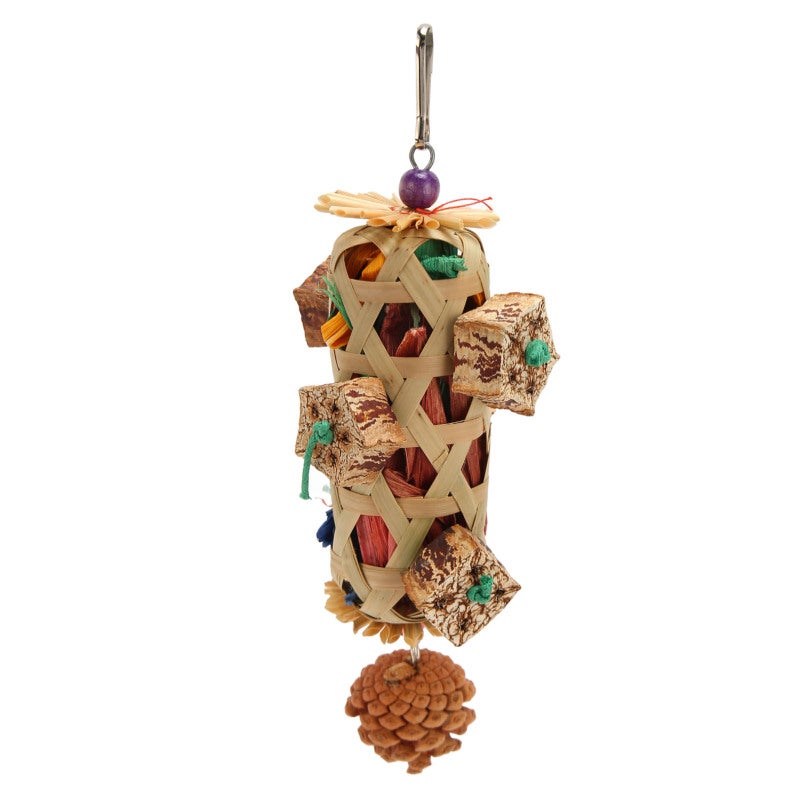 Parrot Chew Toys Bamboo Pine Cone Foraging Chewable Toy - Multifunctional Bird Cage Toy with Trace Elements for Small and Medium Birds - Image 5