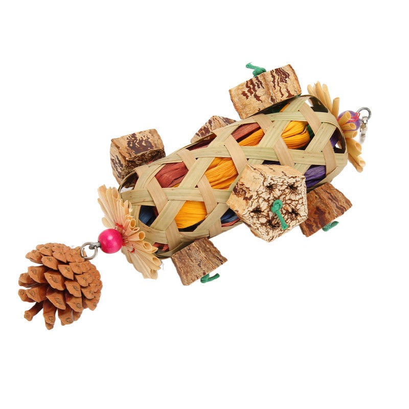 Parrot Chew Toys Bamboo Pine Cone Foraging Chewable Toy - Multifunctional Bird Cage Toy with Trace Elements for Small and Medium Birds - Image 3