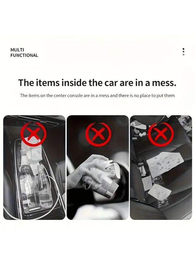 Multi Functional Car Trash Can Beige ABS Material Suitable For 99% Vehicles Dry Wet Use Space Saving Installation Automatic Organization Travel Essential Minimalist Design Modern Vehicle Accessory Sturdy Car Storage - Image 3