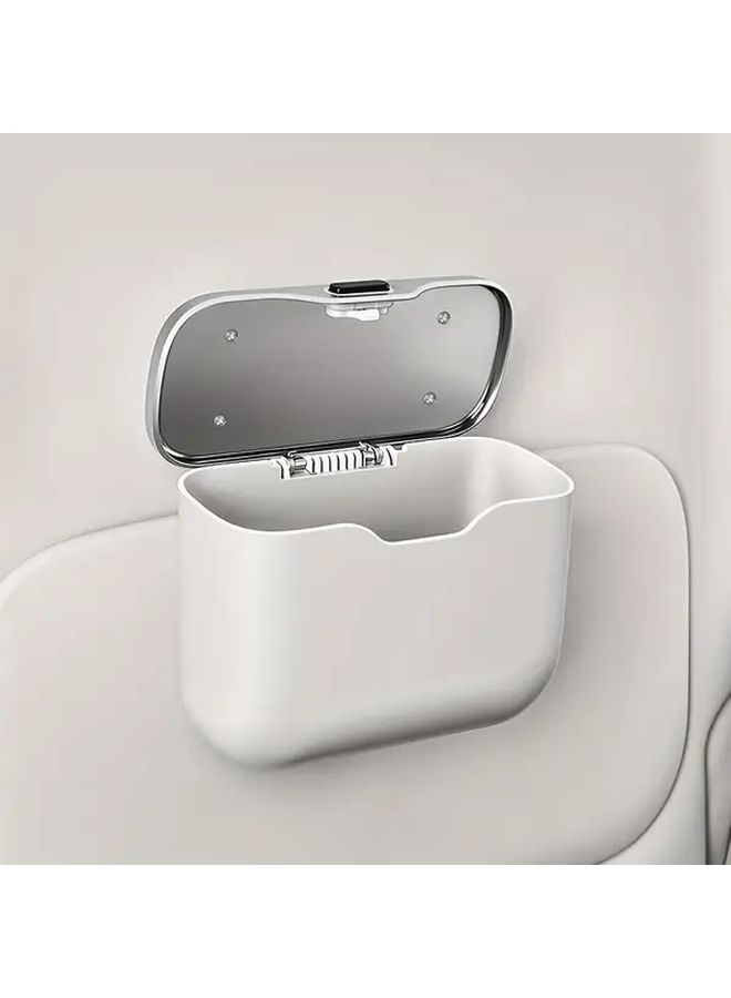 Multi Functional Car Trash Can Beige ABS Material Suitable For 99% Vehicles Dry Wet Use Space Saving Installation Automatic Organization Travel Essential Minimalist Design Modern Vehicle Accessory Sturdy Car Storage - Image 2